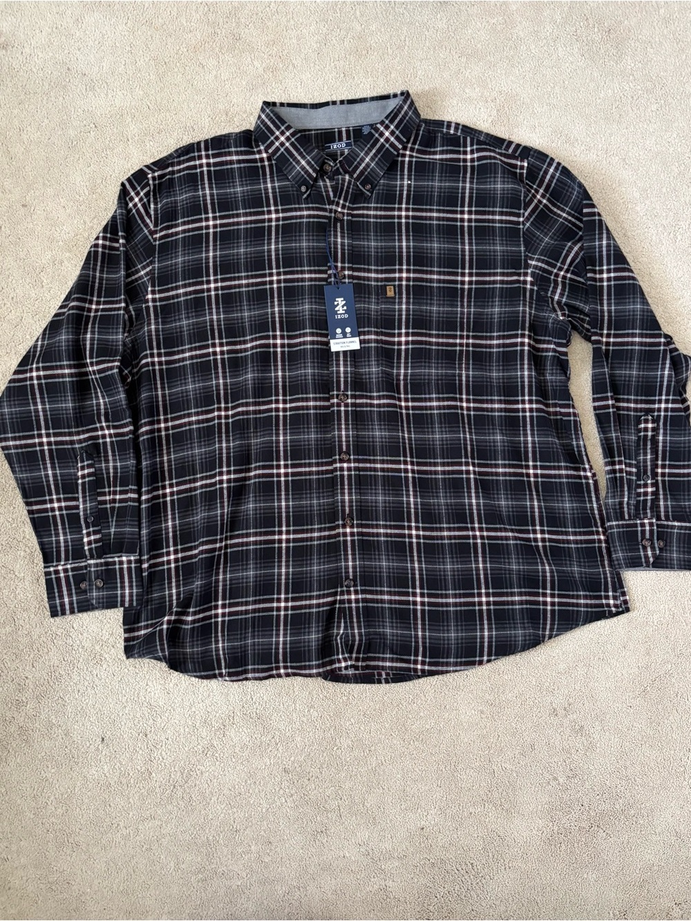 IZOD Men's Stratton Black Flannel Shirt